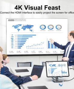 BYEASY USB C Hub with Stand, 7 in 1 Docking Station with 4K 30HZ HDMI, 3.5mm Audio Jack, 60W PD Charging, 2 x USB 3.0, SD/TF Card Reader, for iPad Pro 2021-2018/Macbook Pro 2017-2019 20 81dUA4EphlL