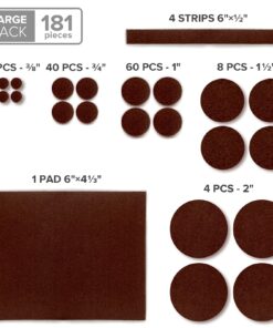 Felt Furniture Pads X-PROTECTOR 181 PCS Premium Furniture Pads - Felt Pads Furniture Feet Best Wood Floor Protectors - Protect Your Hardwood & Laminate Flooring! Brown 181 PCS Brown 26 81dUpkr2UYL 1