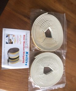 Keliiyo Door Weather Stripping, Window Seal Strip for Doors and Windows - Self-Adhesive Foam Weather Strip | Soundproof Seal Strip Insulation Epdm D Type 66ft(20m) 2 Pack (White) #01White 33 81dVA5WSRLL