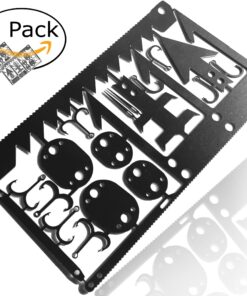 Ultimate Survival Credit Card Tool (2 Pack) -Best Bug Out Shtf Camping Gear EDC Multitool - Hooks; Arrowheads; Saws, Lures Fishing Hunting Survival Kit, Preppers Emergency Kit; 14 81dW3xaAIHL
