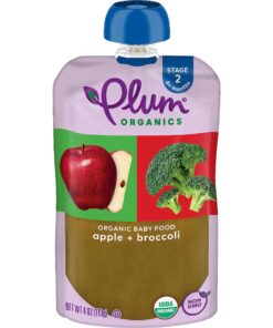 Alternative view of Plum Organics Stage 2 Organic Baby Food - Apple and Broccoli - 4 oz Pouch (Pack of 12) - Organic Fruit and Vegetable Baby Food Pouch Apple,Brocolli