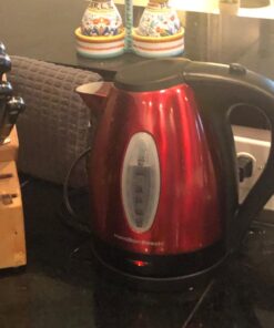 Hamilton Beach Electric Tea Kettle, Water Boiler & Heater, 1.7 Liter, Cordless Serving, 1500 Watts for Fast Boiling, Auto-Shutoff and Boil-Dry Protection, Red (40885) 1.7 L 32 81dX8KmYtgL