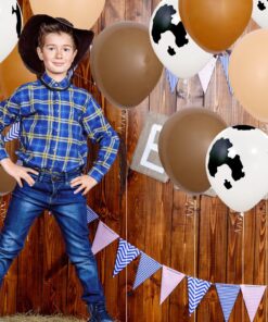 Cowboy Balloons 12 Inch Brown Blush Cow Print Balloon for Western Baby Shower Cowboy Highland Theme Birthday Party Decorations 55 Pack 8 81dX9rx4ChL