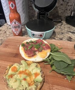 Hamilton Beach Breakfast Sandwich Maker with Egg Cooker Ring, Customize Ingredients, Perfect for English Muffins, Croissants, Mini Waffles, Perfect White Elephant Gifts, Mint (25482) Single 31 81dZBi7ruL