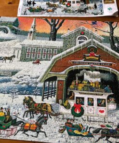 Buffalo Games - Charles Wysocki - Whistle Stop Christmas - 500 Piece Jigsaw Puzzle Red, Violet, Green, 21.25"L X 15"W 23 81dac6PCyBL