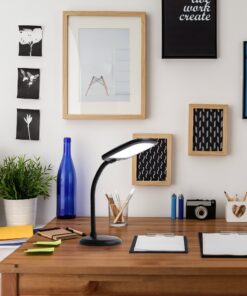 Newhouse Lighting NHDK WH Eos Reading & Craft Table LED Desk Lamp, Dimmable &Light Color Adjustable, Gooseneck Task Light, Black (NHDK-EO-BK) New Model 12 81dajjs1LyL 1