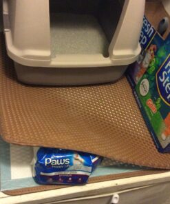 iPrimio Large Cat Litter Trapper Mat w/ Urine/Waterproof Layer - Larger Holes w/ Urine Puppy Pad Option - Cat Litter Mat, Light and Soft (Brown Color) 30x23 - Brown 32 81dbXPkZFL