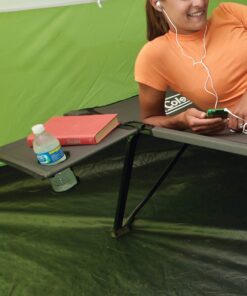 Coleman Pack-Away Camping Cot with Removable Side Table, Extra Wide Cot Fits Adults up to 6ft 6in or 300lbs, Carry Bag Included Grey 27 81dbwtRkX L