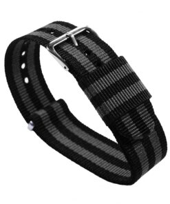 Alternative view of BARTON WATCH BANDS - Ballistic Nylon NATO® Style Straps - Choice of Color, Length & Width (18mm, 20mm, 22mm or 24mm) 20mm - Standard (10") Black/Smoke (Bond)