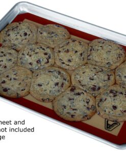 Silicone Baking Mat - Set of 3 Half Sheet (Thick & Large 11 5/8" x 16 1/2") - Non Stick Silicon Liner for Bake Pans & Rolling - Macaron/Pastry/Cookie/Bun/Bread Making - Professional Grade Nonstick 28 81deqP0zWiL