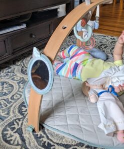 Ingenuity Cozy Spot Reversible Duvet Activity Gym & Play Mat with Wooden Bar - Loamy, Ages Newborn + 59 81dfhDcODNL