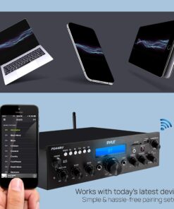 Wireless Bluetooth Power Amplifier System - 200W Dual Channel Sound Audio Stereo Receiver w/USB, SD, AUX, MIC in w/Echo, Radio, LCD - for Home Theater Entertainment via RCA, Studio Use - PDA6BU 11 81dgAvsHwjL 2
