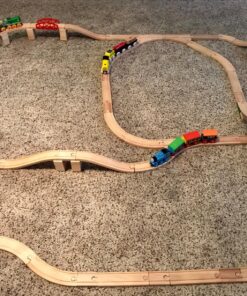 Wooden Train Track 52 Piece Set - 18 Feet Of Track Expansion And 5 Distinct Pieces - 100% Compatible with All Major Brands Including Thomas Wooden Railway System - by Right Track Toys, T 49 81dgBEofqLL