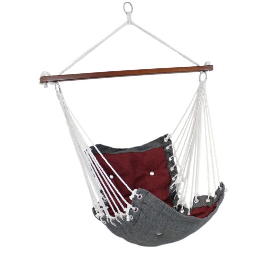 Sunnydaze Tufted Victorian Large Hanging Hammock Chair - Sturdy 300 Pound Capacity - Red