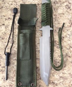 Survivor HK-106280 Fixed Blade Outdoor Knife, Tanto Blade, Green Cord-Wrapped Handle, 11-Inch Overall 18 81di96wtSpL