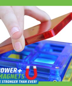 Shapemags 100 Piece Set 100 Pcs Magnet Building Tiles Magnetic Blocks - 5 Shapes Basic Starter Set 3D Construction Building Blocks Magnetic Tiles Set for Kids 14 81djEveDE5L