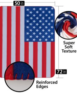 American Flag Throw Blanket - Plush Polyester Fleece United States Blanket, American Flag Home Decor for Veterans - 50"x60" 9 81dkAEpf5LL