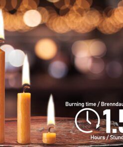 Eika Premium 10% Beeswax Tree Candles - Pack of 20 Honey Colored Natural Christmas Wax Candles for Pyramids, Carousels & Chimes - Made in Europe 1 Pack 12 81dkT5YlCCL