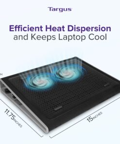 Targus 17 inch Dual Fan Lap Chill Mat - Soft Neoprene Laptop Cooling Pad, Heat Protection/Dispersion Laptop Cooler/Fan, USB-A Connection, Black Portable Lightweight Chill Mat 42 81do7DpQ5yL
