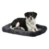 MidWest Homes for Pets Bolster Dog Bed 24L-Inch Gray Dog Bed or Cat Bed w/ Comfortable Bolster | Ideal for Small Dog Breeds & Fits a 24-Inch Dog Crate | Easy Maintenance Machine Wash & Dry Grey 37 81dp tc9J7L