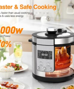 VBGK Pressure Cooker 6.3 Quart, 14-in-1 Electric Pressure Cooker, Knob & Touch Screen Multifunctional Slow Cooker,Sauté,Steamer, Stainless Steel, Keep Warmer, 24H Pre-Set Timer, Autoc Pressure Release Knob Control 13 81dq W0ZuoL