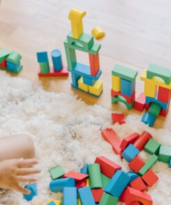 Melissa & Doug Wooden Building Set - 100 Blocks in 4 Colors and 9 Shapes 100-Piece 30 81dqyVXDe5L 1