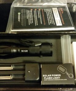 EcoGear FX Complete LED Tactical Flashlight Kit TK120 Flashlight with Rechargeable Battery: High Lumens with 5 Light Modes, Water Resistant, Adjustable Focus Zoom 71 81dr5cZvm0L