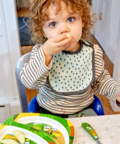 The First Years John Deere's Johnny Tractor and Friends Dinnerware Set - Toddler Plates and Bowls Set - Includes Toddler Plate, Toddler Bowl, Toddler Fork and Toddler Spoon - 4 Count 4 Piece Set 17 81dsAowcPHL