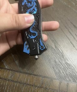 TAC Force TF-707 Series Assisted Opening Folding Knife, Black Half-Serrated Blade, Dragon Handle, 4-1/2-Inch Closed Blue 28 81dsl3m63ML