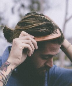 Hair Comb - Wood with Anti-Static & No Snag Handmade Brush for Beard, Head Hair, Mustache with Design in Gift Box 34 81dsp dVGnL 1