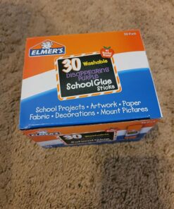 Elmer's Disappearing Purple School Glue Sticks, Washable, 7 Grams, 30 Count 23 81dtqSespL
