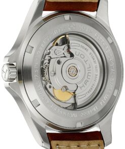 Hamilton Men's H64455533 Khaki King Series Stainless Steel Automatic Watch with Brown Leather Band 23 81dy8ZcQTDL
