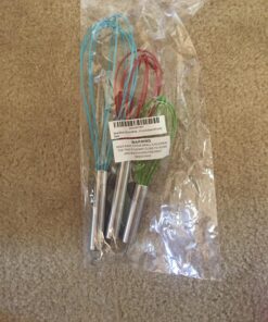 Silicone Whisk Set of 3 - Silicone Whisks for Cooking Non-Scratch - Silicone Whisk Set - Hand Whisk - Wisk - Metal Whisk - Small Whisk - Mini Whisk - Stainless Steel Whisk Multicolor 31 81dydoqVnjL