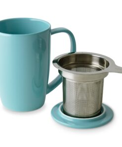 Alternative view of FORLIFE Curve Tall Tea Mug with Infuser and Lid 15 ounces, Turquoise