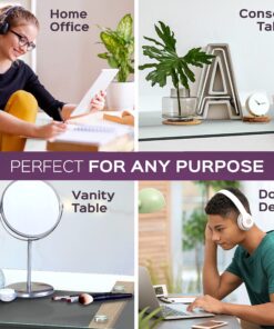 bonVIVO Massimo Small Desk - 43 Inch, Modern Computer Desk for Small Spaces, Living Room, Office and Bedroom - Study Table w/Glass Top and Shelf Space - White White/Glass 43" Desk 30 81e uPYxhbL