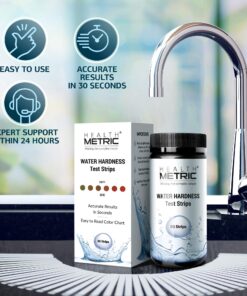 Health Metric Pro Water Hardness Test Kit | Quick & Easy Hard Water Test Strips for Water Softener Dishwasher Well Spa and Pool Water | 50 Tester Strips at 0-425 ppm | Calcium & Magnesium Hardness 1-pack 18 81e0flpnL1L