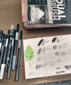 Tombow 56171 Dual Brush Pen Art Markers, Grayscale, 10-Pack. Blendable, Brush and Fine Tip Markers 50 81e1CTor4zL