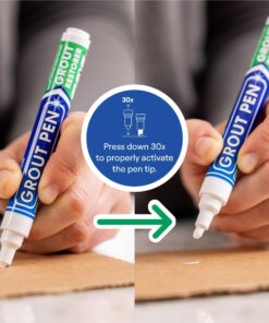 Grout Pen White Tile Paint Marker: Waterproof Grout Paint, Tile Grout Colorant and Sealer Pen - White, Narrow 5mm Tip (7mL) Narrow Tip 29 81e2DeK CJL