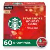 Starbucks K-Cup Coffee Pods, Holiday Blend Medium Roast Coffee For Keurig Brewers, 100% Arabica, Limited Edition Holiday Coffee, 6 Boxes (60 Pods Total) 60 Count (Pack of 6) 20 81e2P0gEuRL