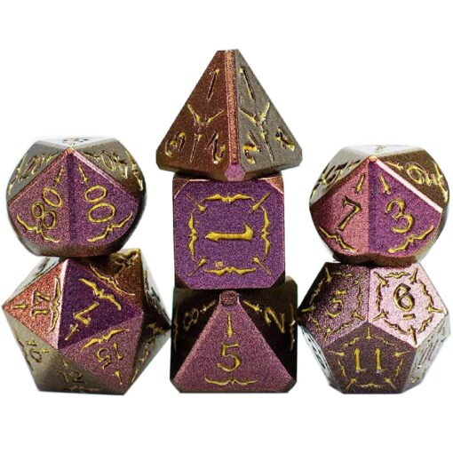 DND Metal Dice Set with Dragon Totem Metal Gife Case, Dungeons and Dragons Dice Set with Stunning Engraving, Cool and Unique. (Totem)