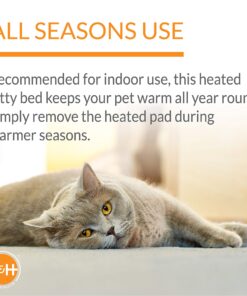 K&H Pet Products Thermo-Kitty Bed Heated Cat Bed Small 16 Inches Mocha/Tan 16.0"L x 16.0"W x 6.0"Th Retail Package 25 81e2kFjBojL