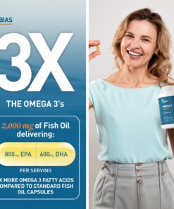 Dr. Tobias Omega 3 Fish Oil, 800 mg EPA 600 mg DHA Omega 3 Supplement for Heart, Brain & Immune Support, Absorbable Triple Strength Fish Oil Supplements - 2000 mg Per Serving, 180 Softgels 90 Servings 21 81e4XieOAKL