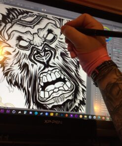 SENHAI Digital Artist Gloves for Graphic Tablet Pen Display, 3 Pack Free Size 2 Finger Gloves for drawing painting - Sapphire Blue, Pink, Black 3 colors - Sapphire Blue, Pink, Black 31 81e4vVUxsqL