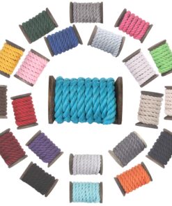 Ravenox Natural Twisted Cotton Rope | Made in The USA | Strong Triple-Strand Cordage for Sports, Décor, Pet Toys, Crafts, Macramé & Indoor Outdoor Use| by The Foot & Diameter (Multiple Color) Turquoise 1/4 Inch x 50 Feet 10 81e6c9lML 4