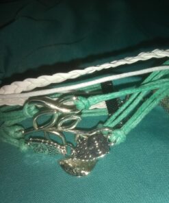 Hithop Vintage Handmade Infinity Silver 8 Owl Leaf Bird Leather Bracelet Wristband 18 81e6keoKFVL