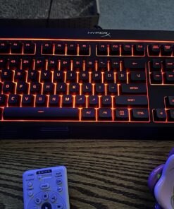 HyperX Alloy Core RGB – Membrane Gaming Keyboard, Comfortable Quiet Silent Keys with RGB LED Lighting Effects, Spill Resistant, Dedicated Media Keys, Compatible with Windows 10/8.1/8/7 – Black 32 81e80G VQL