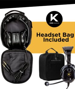 KORE AVIATION KA-1 General Aviation Headset for Pilots | Mono and Stereo Compatibility, Passive Noise Reduction, Noise Canceling Microphone, Gel Ear Seals, Adjustable Headband, Headset Bag 27 81e8lOejqjL