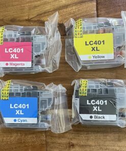LC401 Ink Cartridges Compatible for Brother LC401 XL BK LC401XL LC 401 LC401BK High Yield to use with Brother MFC-J1010DW MFC-J1012DW MFC-J1170DW (4-Pack, Black Cyan Magenta Yellow) 31 81e9lmLCOL