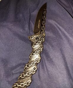 TAC FORCE Spring Assisted Folding Pocket Knife –Stonewashed Finish Stainless Steel Blade and Handle with Sculpted Chain Link Design, Includes Pocket Clip, Tactical, EDC, Rescue - TF-859 26 81e9vKpvElL