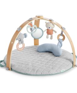 Ingenuity Cozy Spot Reversible Duvet Activity Gym & Play Mat with Wooden Bar - Loamy, Ages Newborn + 45 81eAUr4olL